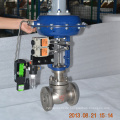 high quality v-type PTFE welded control valve with pneumatic